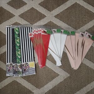 264 Pieces Huge Lot Single Stem Flower Sleeves Bouquet Wrapping Open Bottom New